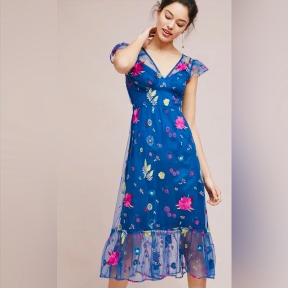 Anthropologie x Tracy Reese Embroidered Midi Dress